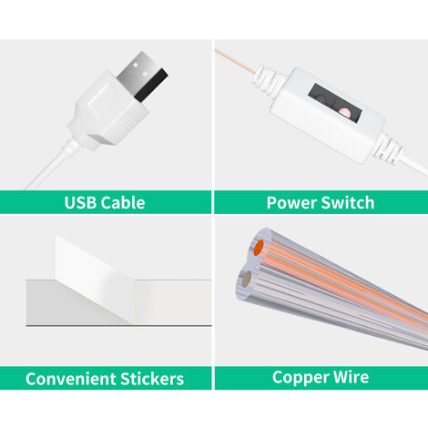 Métal Tuyau d'alimentation USB Rallonge Câble Flexible Pour USB Lumière DEL Lampe 