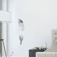 Chambre Amovible Adhésif 3D plume miroir Art Mural Autocollant Décalque UK Stock
