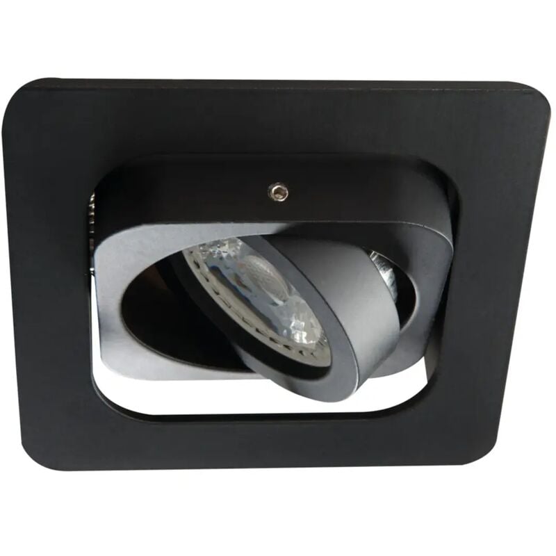 porta faretto incasso alren quadrato orientabile nero GU10