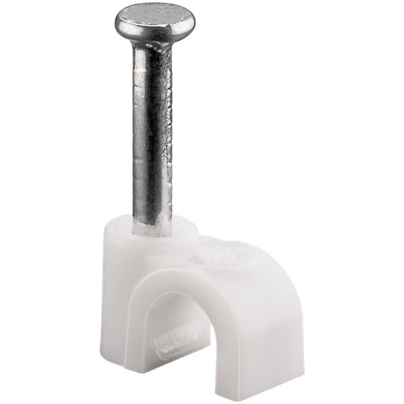 Chiodini con fermacavo tondo 5mm bianco 100pz