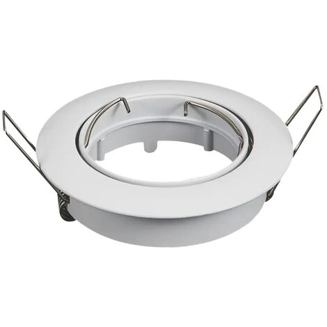 Portafaretto Da Incasso Orientabile 85mm Per Cartongesso - Alluminio Bianco Per GU10 E GU5.3
