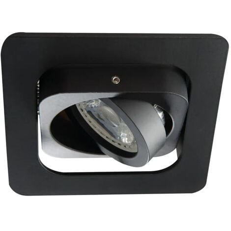 porta faretto incasso alren quadrato orientabile nero GU10