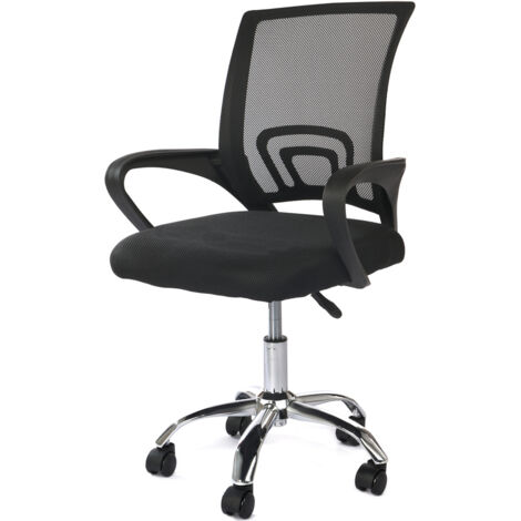 Chaise de bureau réglable ergonomique en maille noir (1/5)