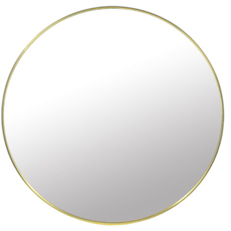 Viking Choice – Miroir rond doré 70 cm – Miroir mural en métal revêtu de poudre – Profondeur 3,5 cm pour salle de bain et hall (1/5)
