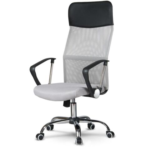 Chaise de bureau ergonomique - gris - design Sydney - respirante (1/5)