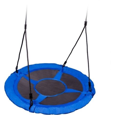 Balançoire nid bleu en polyester 600D Balançoire de 95 cm de diamètre avec cordes (1/4)