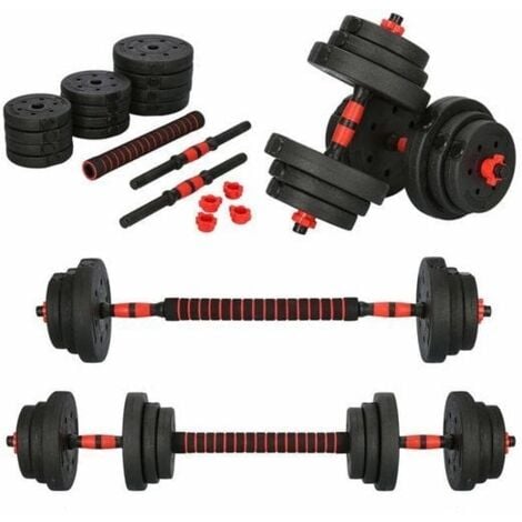 Kit Haltères Musculation 2 en 1 avec Poids Ajustable - 20KG Poignée  Confortable pour Fitness Musculation Formation