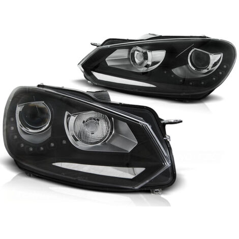 Phares feux diurnes VW GOLF 6 10 08-12 NOIR TRU DRL (1/2)