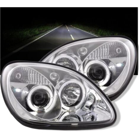 Phares double halo jantes MERCEDES R170 SLK 04 96-04 ANGEL EYES CHROME (1/5)