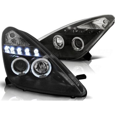 Phares double halo jantes TOYOTA CELICA T230 99-05 ANGEL EYES NOIR
