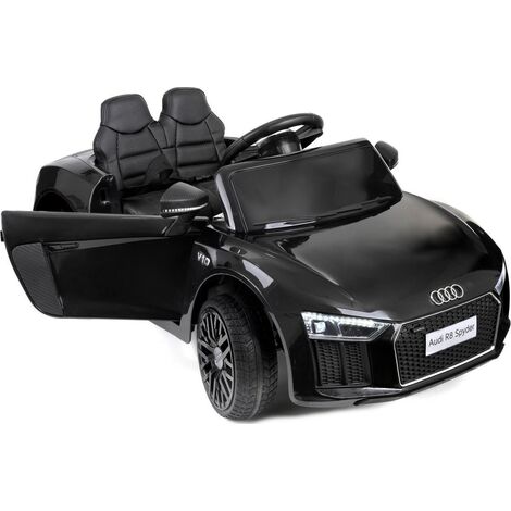 Viking Choice – Voiture électrique pour enfants – Audi R8 Spyder noire – 2 moteurs 35W – 2 batteries 6V 7Ah – Télécommande incluse