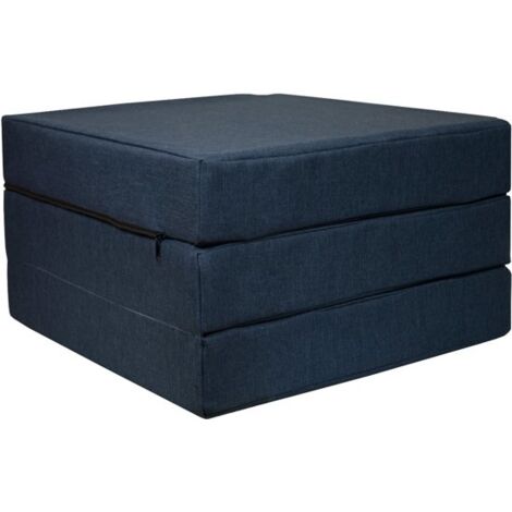 Matelas invité Bleu Marine - matelas pliable - 195x65x10 cm - matelas de camping