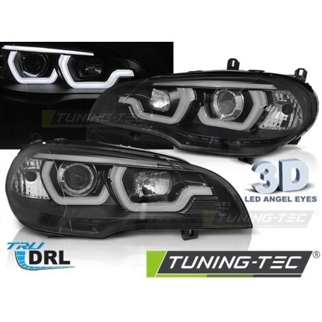 Phares Avant Angel Eyes BMW Serie 5 E60/E61 03-07 Noir H1/H1