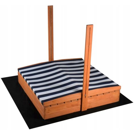 Bac à sable avec toit - jouets - et tapis de sol - 120x120x120 cm