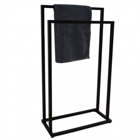 Porte-serviettes - debout - 45x21,5x84,5 cm - noir mat (1/5)