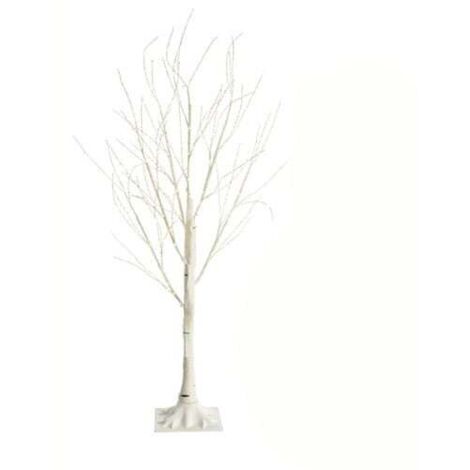 Arbre Lumineux LED 210cm Style Bouleau - 448 LEDs Blanc Chaud, Télécommande 8 Modes, Branches Réglables, Noël