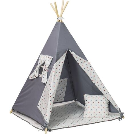 Tipi Infantil Wapi Azul 120 Cm - Enrollable Y Portátil, En Poliéster Y Algodón Tienda Campaña