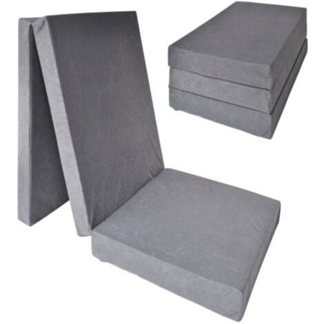 Matelas invité extra épais - gris - matelas de camping - matelas de voyage - matelas pliable - 195 x 70 x 15