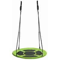 Balançoire nid vert en polyester 600D Balançoire de 90 cm de diamètre avec cordes jusqu'à 150 kg