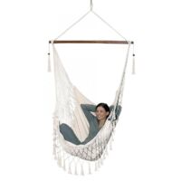Chaise à bascule hamac brésilien - jusqu'à 120 kg - blanc