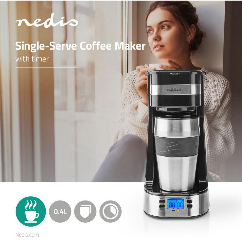 Cafetière filtre NEDIS Machine à Café Capacité 1.5l 12 Tasses