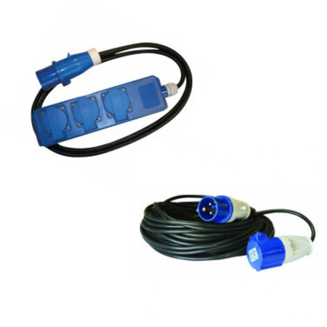 Pack HABA Rallonge Multiprise 1.5 Mètres + ANTARION Rallonge Electrique 15M Prise P17 Camping-Car (1/3)