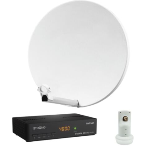 Pack HDSAT Parabole Satellite Fibre Composite Blanche 60cm + LNB Single + Décodeur Satellite ASTRA HD + Carte (1/5)