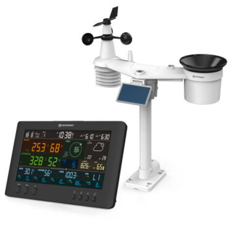 Station météo 7 en 1 Wi-Fi avec moniteur de qualité de l'air – Prévisions 7 jours – Température, humidité, pression, vitesse du vent – Bresser
