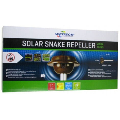Répulsif solaire anti-serpents et lézards – Émet des vibrations dérangeantes – Surface de couverture 450 m² – Protection efficace jardin – Weitech (1/2)