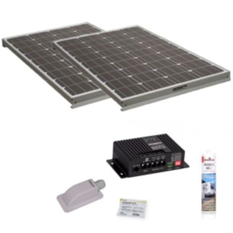 Pack 2x Panneaux Solaires 140W + Kit de pose Solaire avec Régulateur MPPT 20A (1/5)
