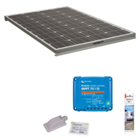 Pack ANTARION Panneau solaire 140W camping car + kit de pose solaire avec régulateur de charge VICTRON MPPT 220W 15A