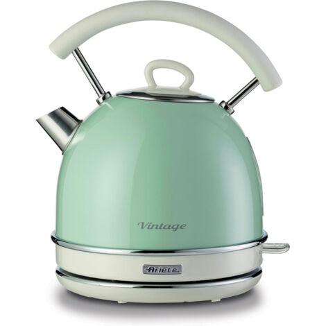 Bouilloire électrique 1,7L – Acier vert vintage – Puissance 2000W – Système d'arrêt automatique – Base sans fil rotative 360° – Ariete (1/10)