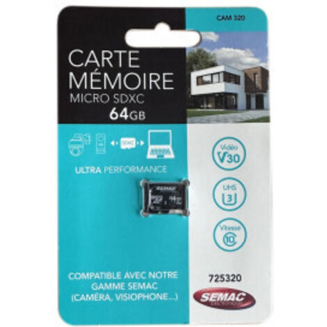 SEMAC Carte Mémoire Micro SD 64Go (1/3)