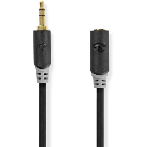 NEDIS Câble Audio Stéréo 3,5 mm Mâle - 3,5 mm Femelle 5,0 m Anthracite (1/3)