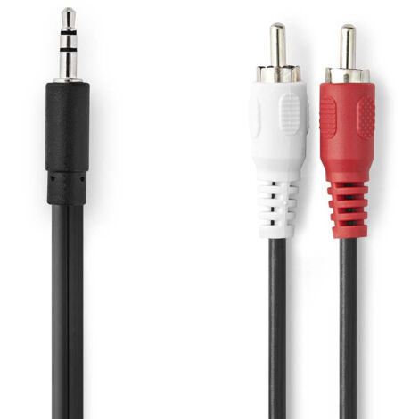 NEDIS Câble Audio Stéréo 3,5 mm mâle - 2x RCA mâle 5 m Noir (1/3)