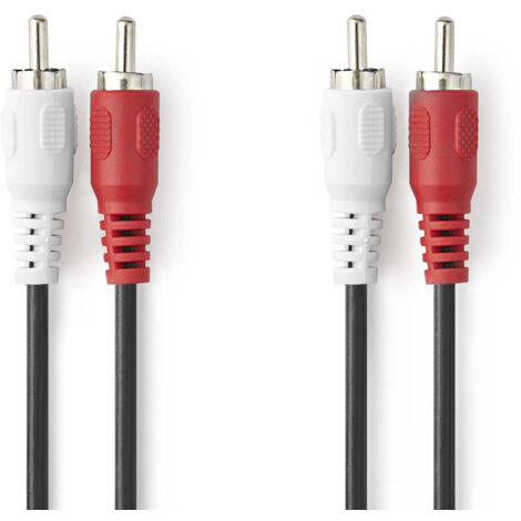 NEDIS Câble Audio Stéréo 2x RCA Mâles - 2x RCA Mâles 3,0 m Noir (1/3)