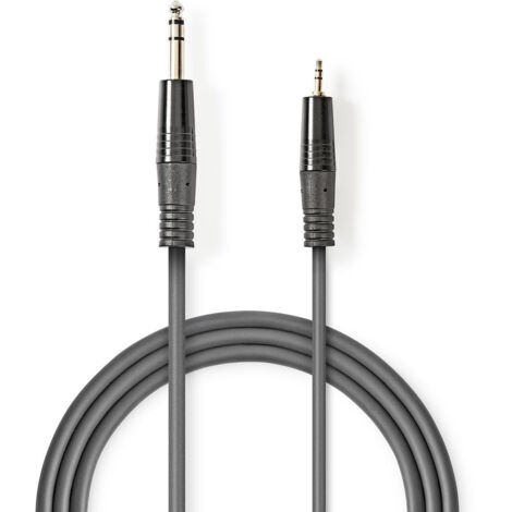 NEDIS Câble Audio Stéréo  6,35 mm Mâle - 3,5 mm Mâle  1,5 m  Gris (1/3)