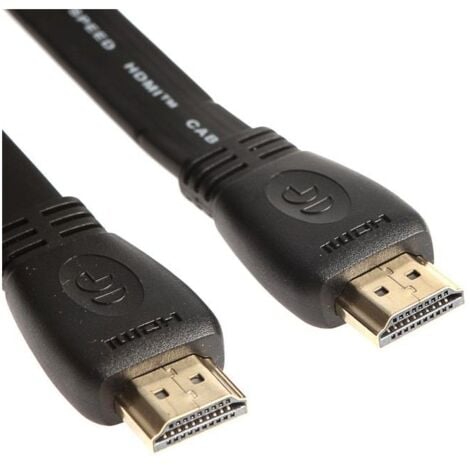 CONTINENTAL EDISON Câble HDMI plat 1M50 Mâle/Mâle connecteurs dorés