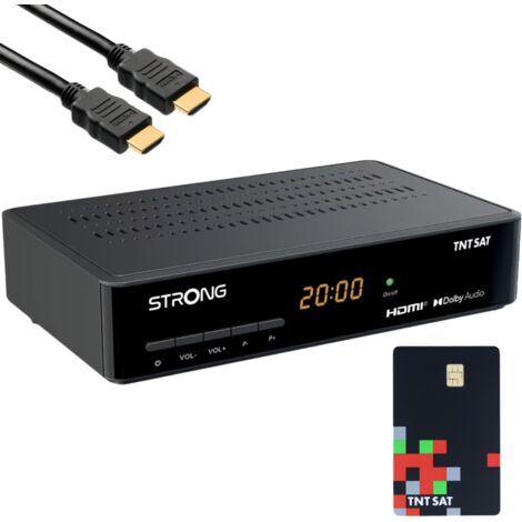 STRONG SRT 7410 Décodeur Satellite TNTSAT Astra + Carte TNTSAT + Câble HDMI Offert