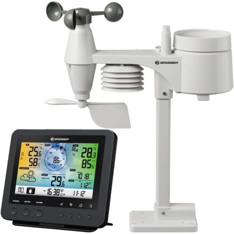 Centrale météo connectée 5-en-1 – Capteur extérieur WiFi – Température, humidité, pression, précipitations – Écran couleur 5,7'' – Bresser (1/10)