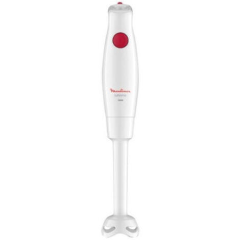 MOULINEX  Mixeur Plongeant  350 W Blanc/Rouge Réservoir 800ml 2 Lames Zelkrom Poignée ergonomique