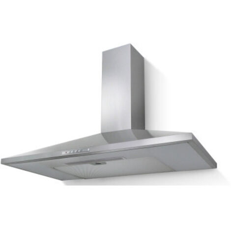 Faber – Hotte décorative pyramidale aspirante inox 90cm – Débit d'air 370m³/h – Éclairage LED intégré – Filtre à graisse métallique lavable - 370m3