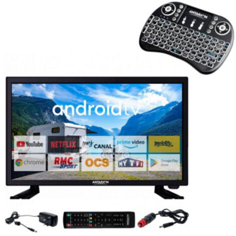 Pack ANTARION TV LED 21.5" 54cm Téléviseur HD Connecté 12V + Clavier Ergonomique (1/5)
