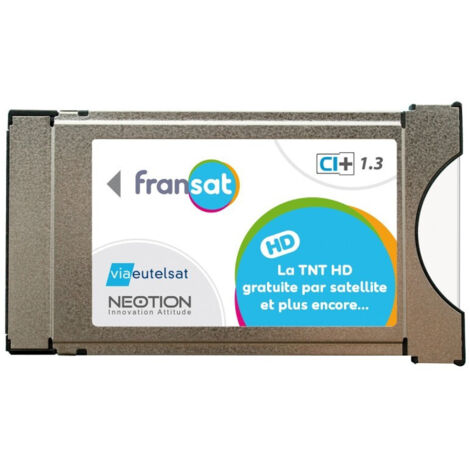 Module PCMCIA FRANSAT CI+ 1.3 – Réception satellite numérique DVB-S/S2 – Compatible TNT HD – Accès FRANSAT CONNECT – Neotion - FOR 4 K