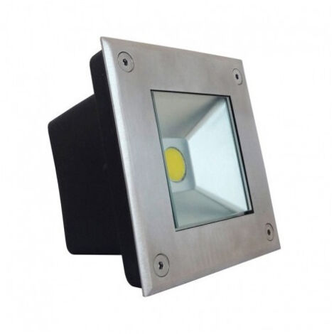 Spot LED Encastre Sol Carré Finition Inox 3W Terrasse Piscine