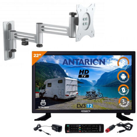 Pack ANTARION TV LED 21.5" 54cm Téléviseur Full HD Smart TV + Support TV Double Bras (1/4)