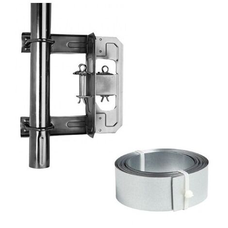 Cerclage cheminée galvanisé 25m – 2 tendeurs – Fixation pour antenne et mât jusqu'à 50mm – Installation robuste – Hdsat