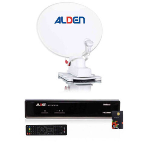 Antenne parabolique automatique 65cm – Récepteur satellite SATMATIC HD TNTSAT – Antenne LTE 4G/5G intégrée – Pour camping-car – Alden