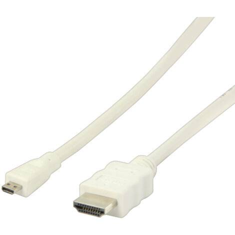 HDSAT Câble HDMI Ethernet haute vitesse AM - DM Connecteur HDMI - HDMI Micro Mâle 2.00 m Blanc