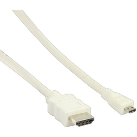 HDSAT Câble HDMI Ethernet haute vitesse AM - DM Connecteur HDMI - HDMI Micro Mâle 2.00 m Blanc